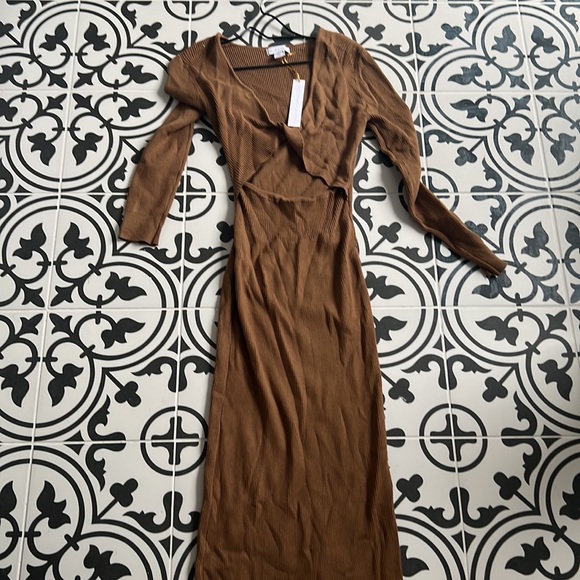 HOUSE OF HARLOW NEW   long sleeved 1960 twist bandeau form fitting  dress Sz M - Picture 5 of 7